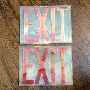 Frosted Glass Exit Signs