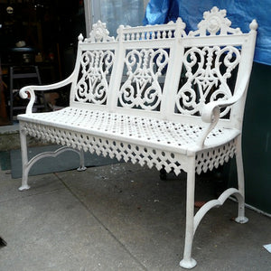 Gothic Painted Iron Bench