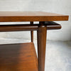 Pair of Walnut Mid Century Modern End Tables By John Stuart