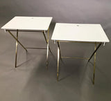 Lucite And Brass Folding Tray Tables By Charles Hollis Jones