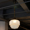Art Deco Layer Cake Opaline Glass Pendant Light