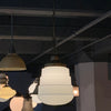 Art Deco Layered Milk Glass Pendant Light