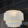 Art Deco Layer Cake Opaline Glass Pendant Light