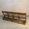 Midcentury Pickled Maple Folding Auditorium Theater Bench