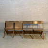 Midcentury Pickled Maple Folding Auditorium Theater Bench