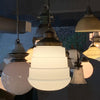 Art Deco Layered Milk Glass Pendant Light