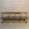 Midcentury Pickled Maple Folding Auditorium Theater Bench