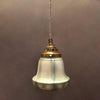 Blue Art Deco Painted Glass Pendant Light
