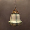Blue Art Deco Painted Glass Pendant Light