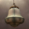 Blue Art Deco Painted Glass Pendant Light
