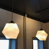 Faceted Milk Glass Pendant Light
