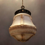 Art Deco Painted Glass Pendant Light