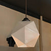Faceted Milk Glass Pendant Light