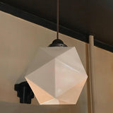 Faceted Milk Glass Pendant Light
