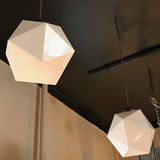 Faceted Milk Glass Pendant Light