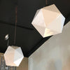 Faceted Milk Glass Pendant Light