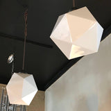 Faceted Milk Glass Pendant Light