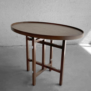 Arts And Crafts Oval Walnut Side Table