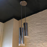 Modernist Chrome Cylinder Pendant Light