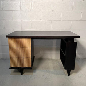 American of Martinsville Faux Bamboo Mahogany Vanity Desk