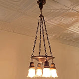 Cast Metal Pan Chandelier