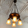 Cast Metal Pan Chandelier