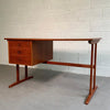 Danish Modern Teak Desk With Finished Bookshelf Back