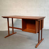 Danish Modern Teak Desk With Finished Bookshelf Back