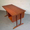 Danish Modern Teak Desk With Finished Bookshelf Back