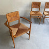 Scandinavian Modern Rush And Beech Dining Chairs