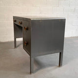 Machine-Age Brushed Steel Desk By Norman Bel Geddes