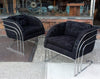 Milo Baughman Chrome Lounge Chairs