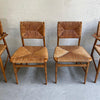 Scandinavian Modern Rush And Beech Dining Chairs