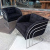 Milo Baughman Chrome Lounge Chairs