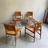 Scandinavian Modern Rush And Beech Dining Chairs