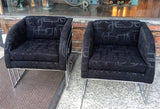 Milo Baughman Chrome Lounge Chairs