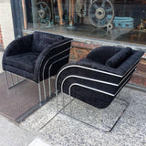 Milo Baughman Chrome Lounge Chairs