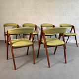 Danish Modern Teak Compass Dining Chairs By Kai Kristiansen