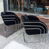 Milo Baughman Chrome Lounge Chairs