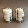 Caged Milk Glass Sconces