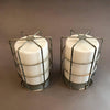 Caged Milk Glass Sconces