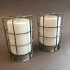 Caged Milk Glass Sconces