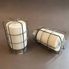 Caged Milk Glass Sconces