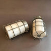 Caged Milk Glass Sconces