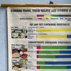 Midcentury Educational Common Foods Roll Up Chart