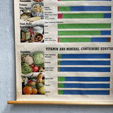 Midcentury Educational Common Foods Roll Up Chart