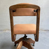 Mid Century Adjustable Oak And Leather Office Chair