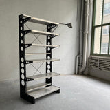 Open Industrial Steel Shelving Unit With Task Lamp