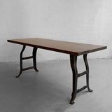 Industrial Maple Block Work Table Console