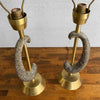 Pair Of Brass And Ceramic Arc Table Lamps By Kelby